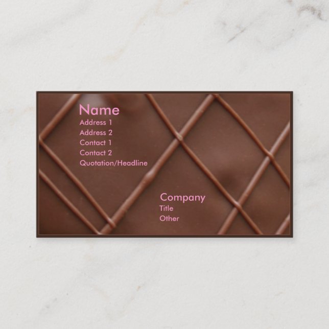 Chocolate Bar Business Card (Front)