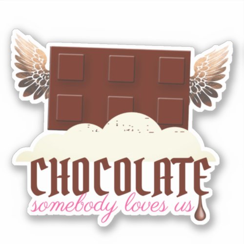 Chocolate bar candy angel personalized sticker