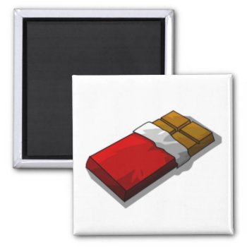 Chocolate Bar In Red Wrapper Magnet by stargiftshop at Zazzle