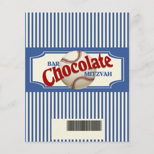 Chocolate Bar Mitzvah Baseball Wrapper