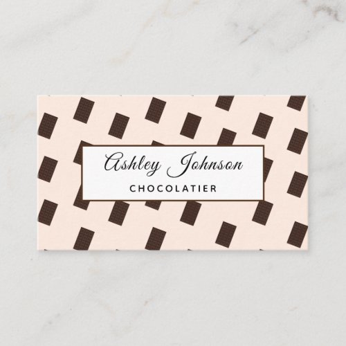 Chocolate Bar Pattern Delicious Dessert Simple     Business Card