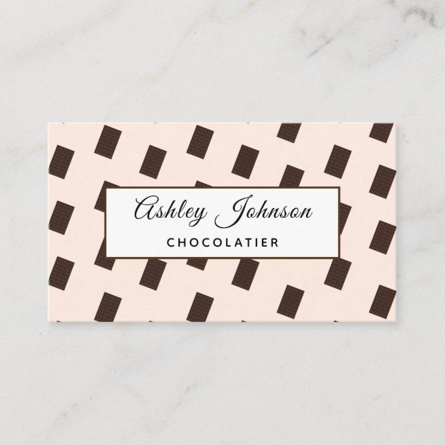 Chocolate Bar Pattern Delicious Dessert Simple     Business Card (Front)