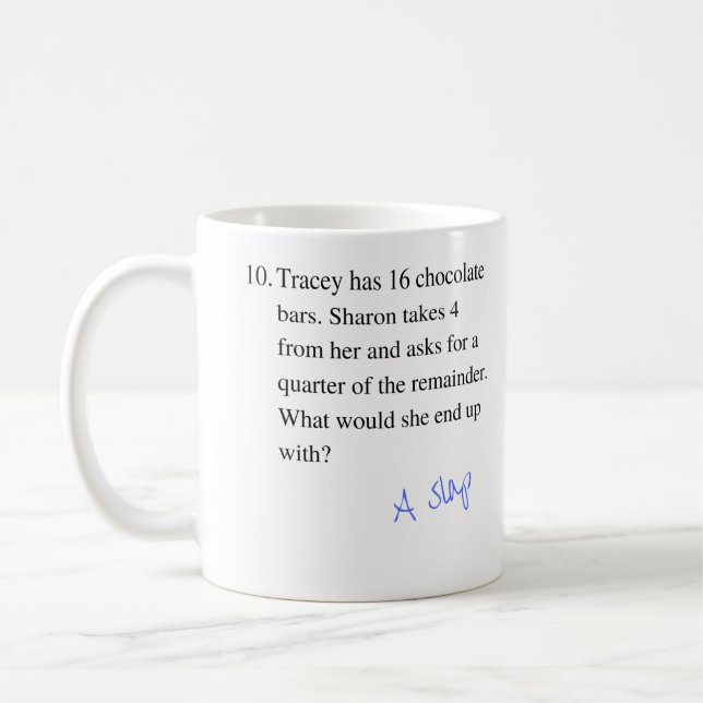 Chocolate Bar Slap Exam Questions Mug (Left)