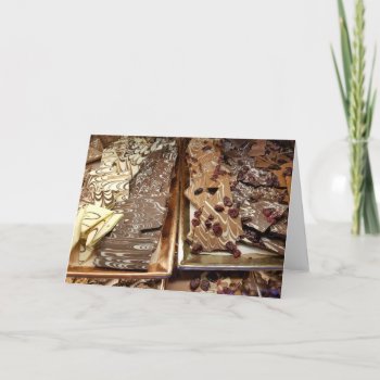 Chocolate Bark Candy  Envelope Included Holiday Card by llaureti at Zazzle