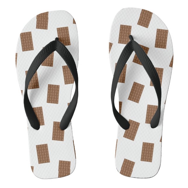 Chocolate Bars White Background Flip Flops (Footbed)