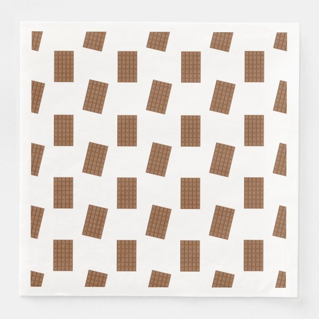 Chocolate Bars White Background Paper Dinner Napkins (Front)