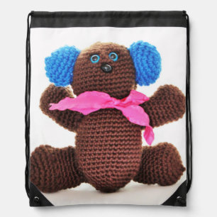 Chocolate Bear Drawstring Backpack