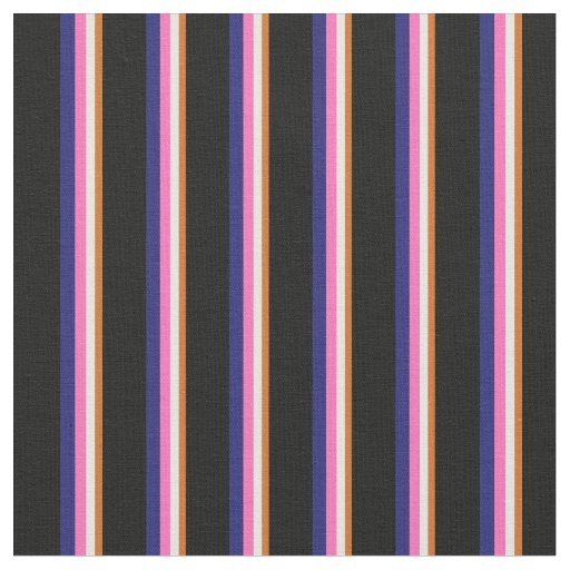 Chocolate, Beige, Hot Pink, Midnight Blue & Black Fabric