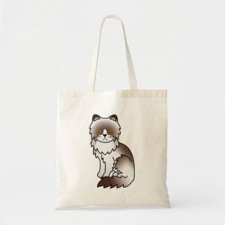 Chocolate Bi-Color Persian Cute Cartoon Cat Tote Bag