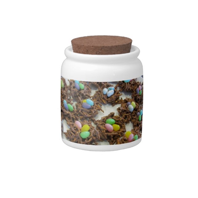 Chocolate Bird Nests Candy Jar (Right)