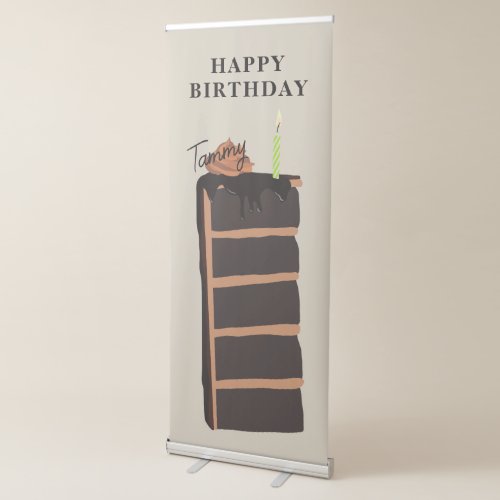 Chocolate Birthday Cake Birthday Party Retractable Banner