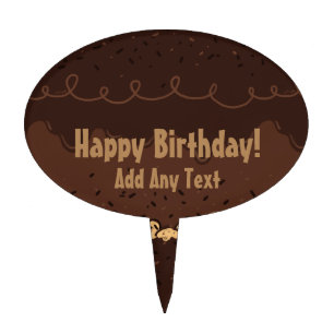 Chocolate Birthday Cake Frosting Cake Topper