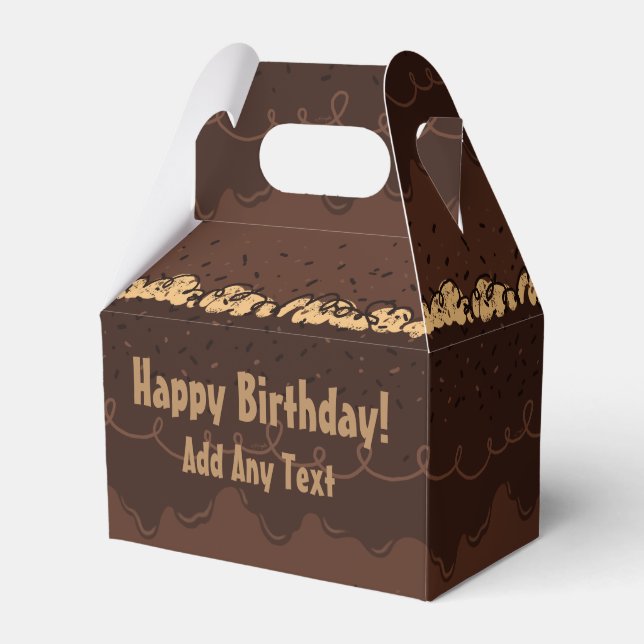 Chocolate Birthday Cake Frosting Favor Boxes (Front Side)