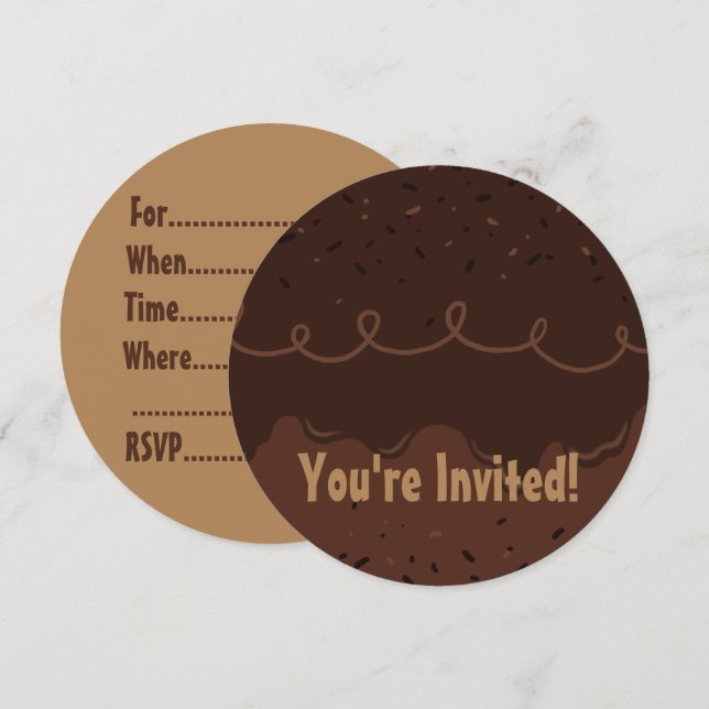 Chocolate Birthday Cake Frosting Invitation (Front/Back)