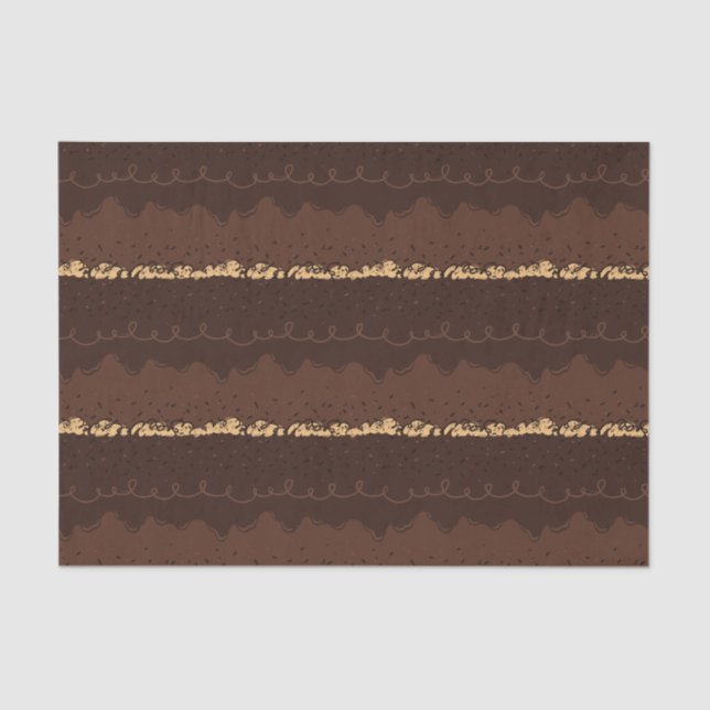Chocolate Birthday Cake Frosting Tissue Paper (Front)
