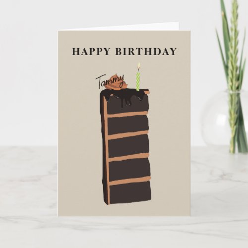 Chocolate Birthday Cake Happy Birthday  Card