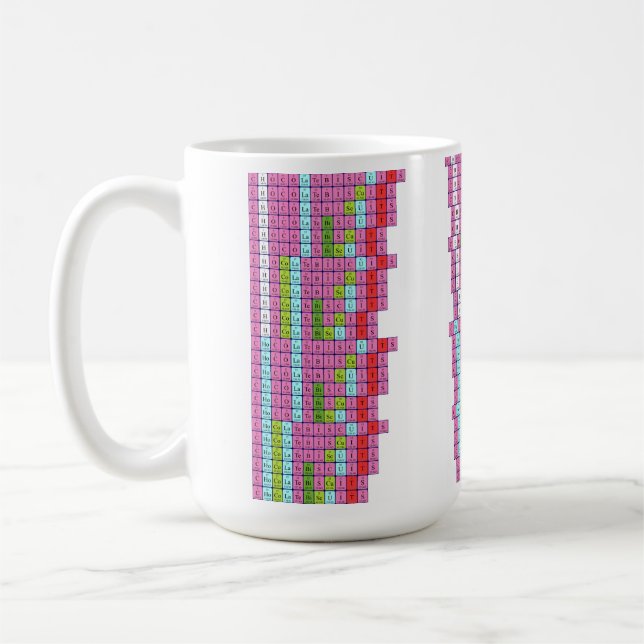 Chocolate biscuits periodic table mug (Left)