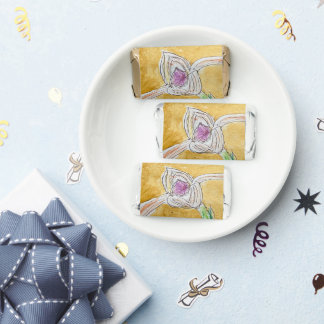 Chocolate bites with botanical design wrappers  hershey's miniatures