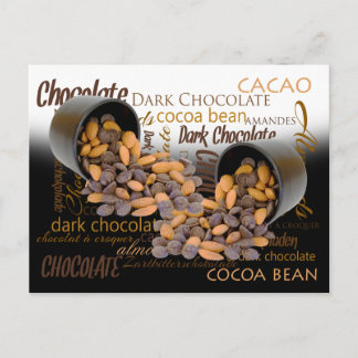 Chocolate Bits and Almonds Close Up Photograph Postcard