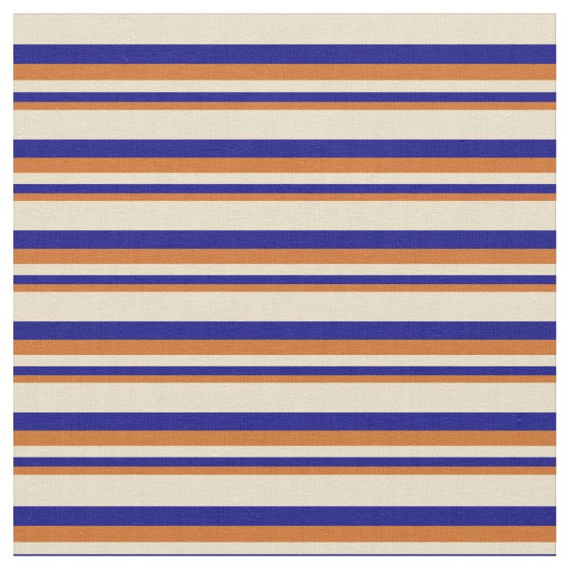 Chocolate, Blue, and Tan Lines/Stripes Pattern Fabric (Close Up)