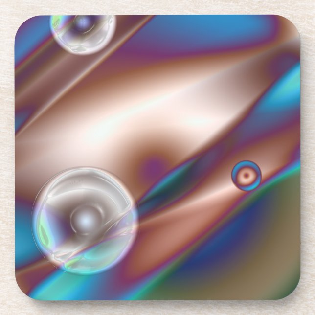 Chocolate Blue Beverage Coaster (Front)