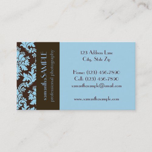 Chocolate Blue Business Card Template