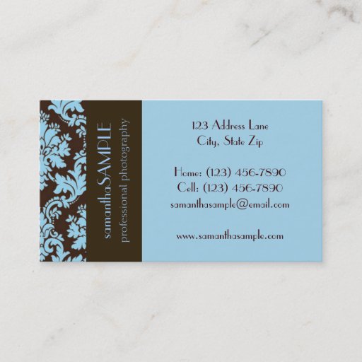 Customizable Chocolate Blue Business Card Template