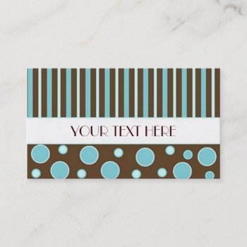 Chocolate & Blue Patterns Business Card by cami7669 at Zazzle