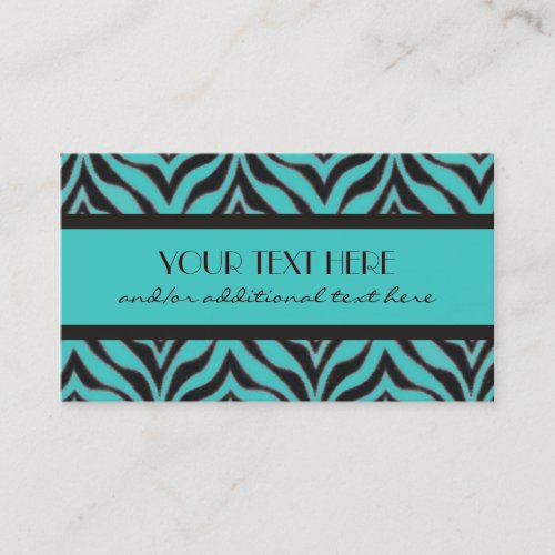 Chocolate Blue Zebra Print Business Card