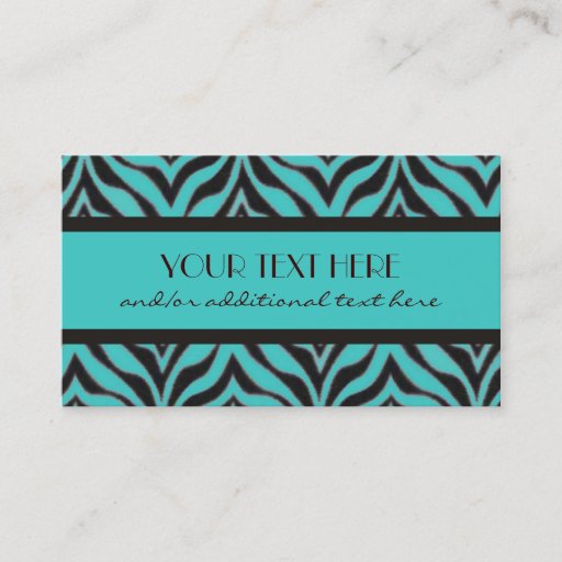 Customizable Chocolate Blue Zebra Print Business Card