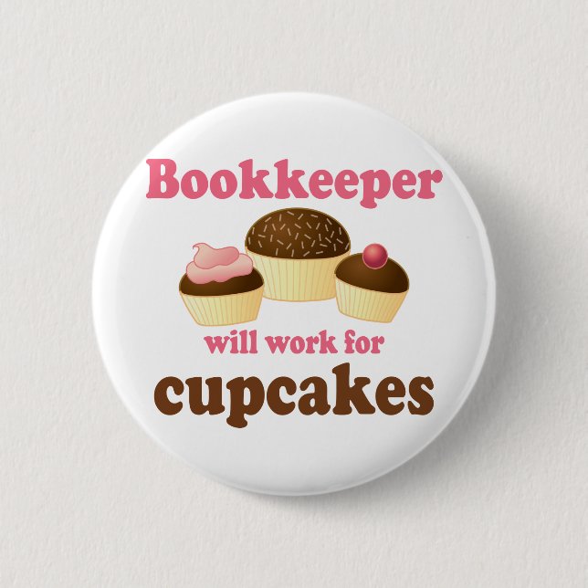 Chocolate Bookkeeper Occupation Gift Pinback Button (Front)
