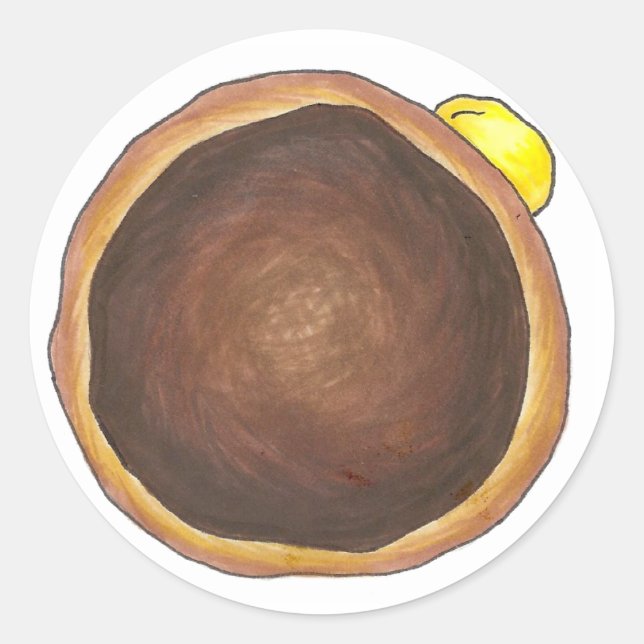 Chocolate Boston Cream Donut Doughnut Bakery Classic Round Sticker (Front)