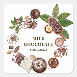 Chocolate Bouquet Frame Square Sticker