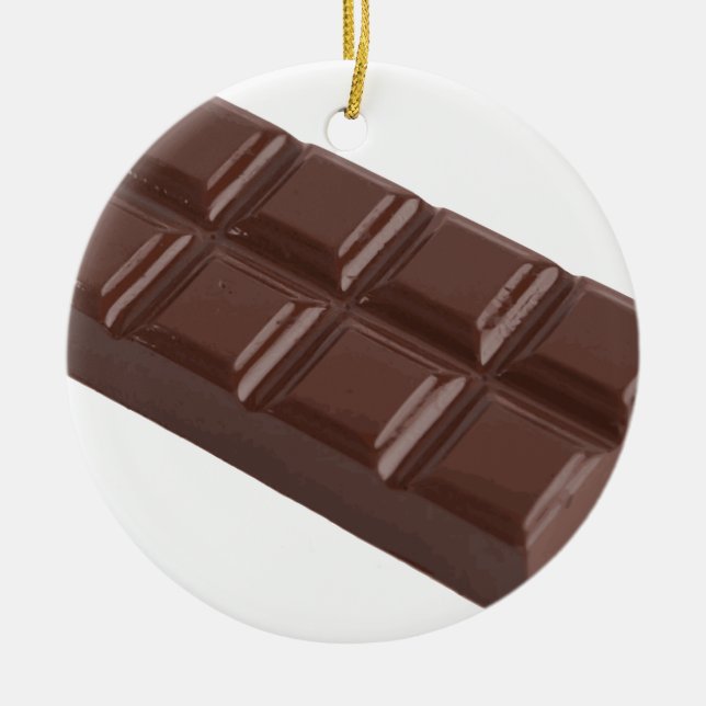 chocolate brick.png ceramic ornament (Front)