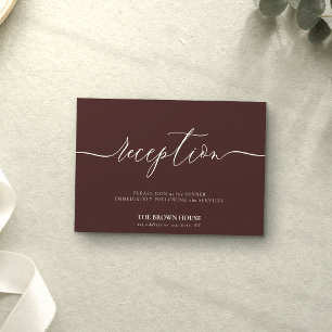 Chocolate Brown after dinner reception Invitation