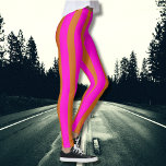 Chocolate Brown and Neon Fuchsia Cool Striped Leggings<br><div class="desc">Chocolate Brown and Neon Fuchsia Cool Vintage Striped</div>