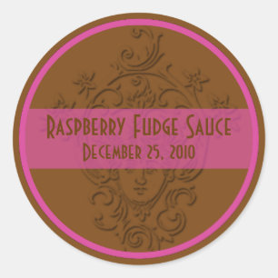 Chocolate Brown and Raspberry Pink Canning Labels