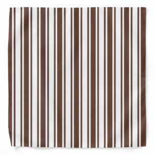 Chocolate brown and white candy stripes bandana