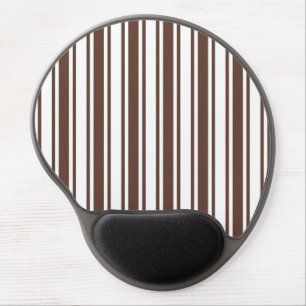 Chocolate brown and white candy stripes gel mouse pad