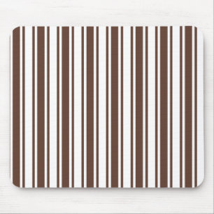 Chocolate brown and white candy stripes mouse pad