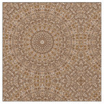 Chocolate Brown and White Mandala Pattern Fabric