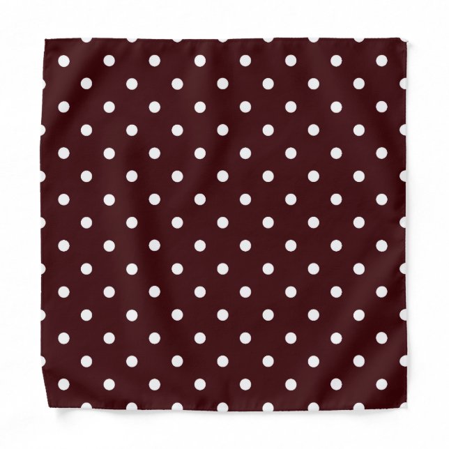 Chocolate Brown and White Polka Dot Bandana (Front)