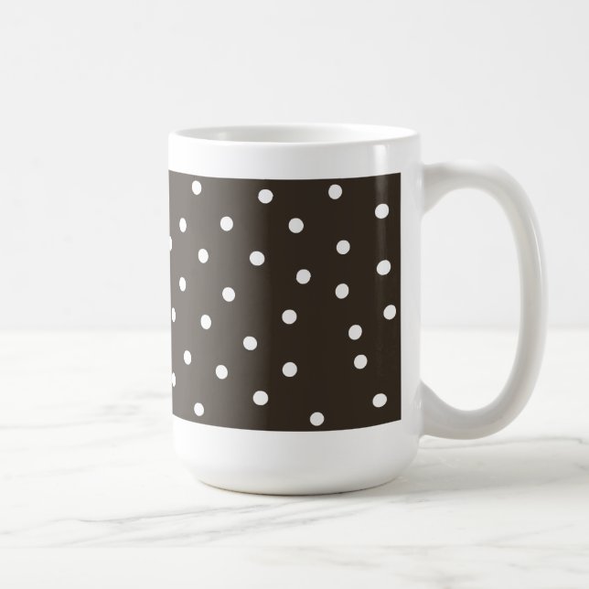 Chocolate Brown and White Polka Dots Coffee Mug (Right)