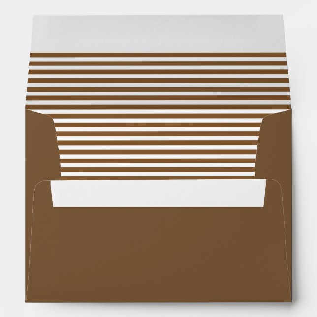 Chocolate Brown and White Striped  Envelope (Back (Bottom))