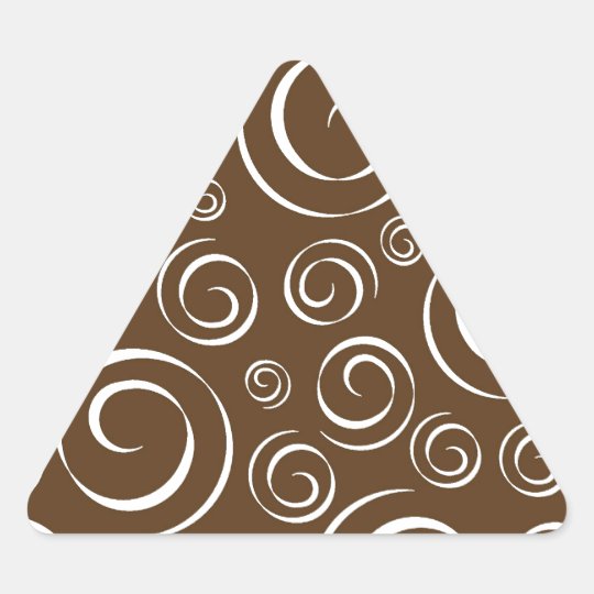 Chocolate Brown and White Swirl Pattern Pt 81 Triangle Sticker