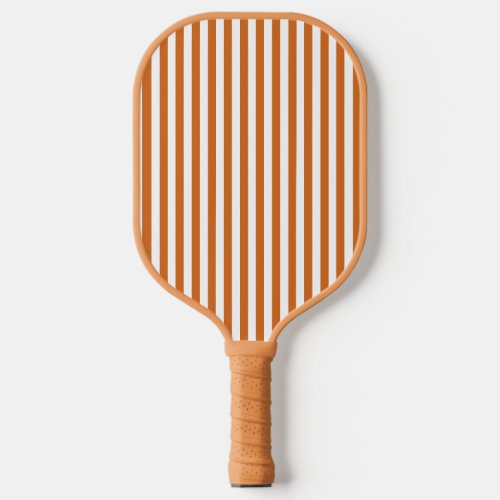 Chocolate Brown and White Vintage Striped Name Pickleball Paddle