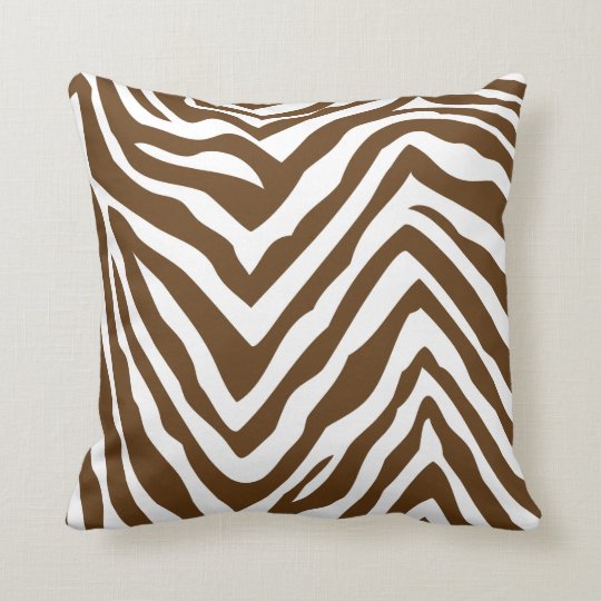 Chocolate Brown And White Zebra Print Throw Pillow Zazzle Com