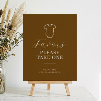 Chocolate Brown Baby Favors Sign