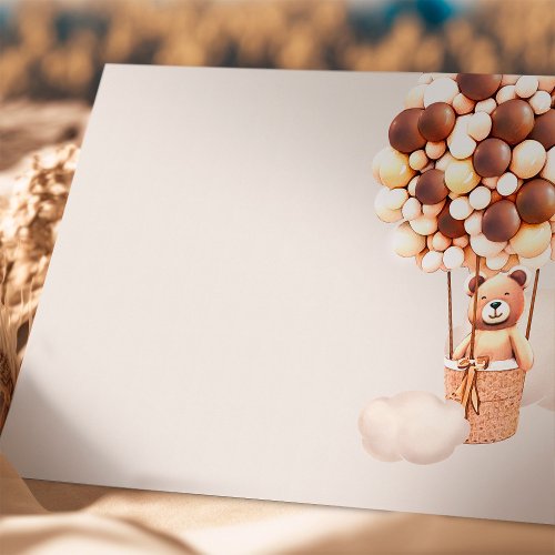 Chocolate Brown Bear Balloons Blank Enclosure Card