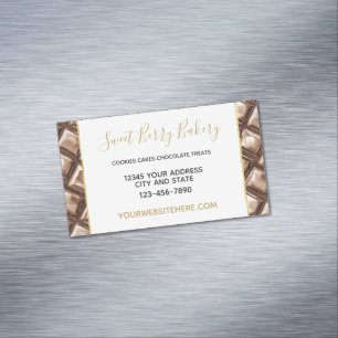 Chocolate Brown Candy Bar Business Card Magnet
